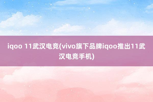 iqoo 11武汉电竞(vivo旗下品牌iqoo推出11武汉电竞手机)