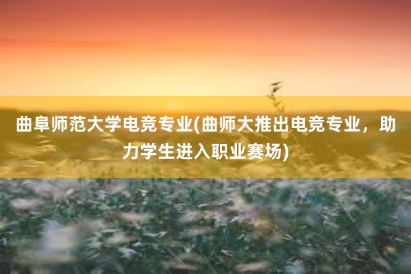 曲阜师范大学电竞专业(曲师大推出电竞专业，助力学生进入职业赛场)