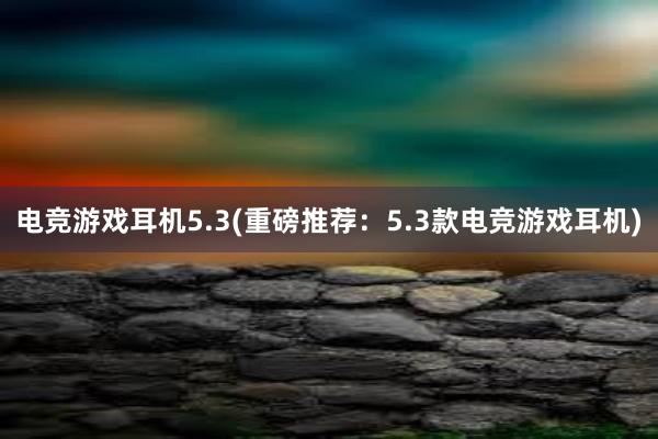 电竞游戏耳机5.3(重磅推荐：5.3款电竞游戏耳机)