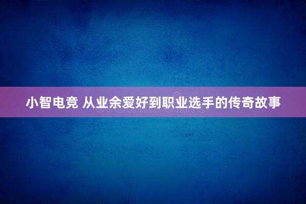 小智电竞 从业余爱好到职业选手的传奇故事