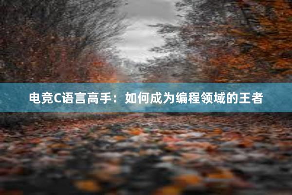 电竞C语言高手：如何成为编程领域的王者