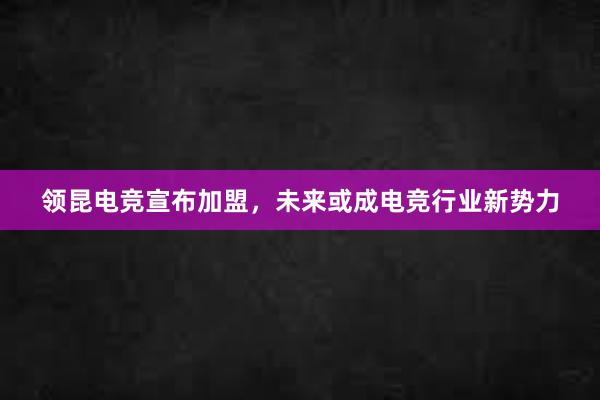 领昆电竞宣布加盟，未来或成电竞行业新势力